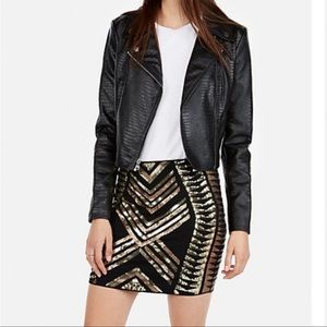 Express Tribal Sequins Mini Skirts